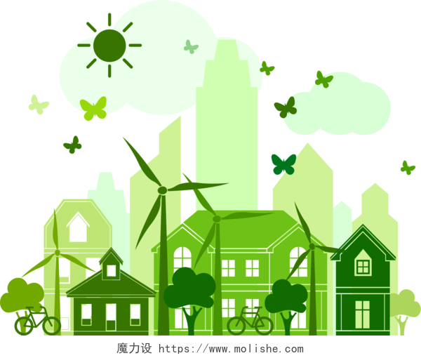 节约能源绿色环保低碳出行素材